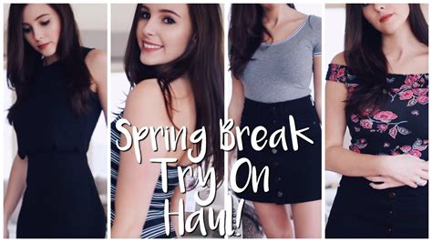 spring break try on clothing haul youtube