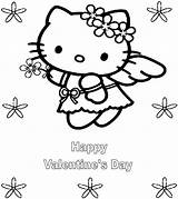 Kitty Hello Coloring Valentines Pages Valentine Disney Princess Printable Getcolorings Color Sheets Getdrawings sketch template