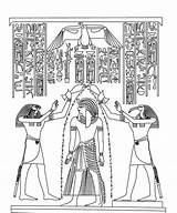 Egyptian Thoth Pharaoh Horus Colouring Hieroglyphics Drawings Anointing sketch template
