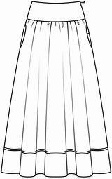 Skirt Skirts Sketches Long Flat Technical Fashion Sketch Drawings Drawing Illustration Flats Burda Maxi Patterns Dress Template Croquis Patrons Du sketch template