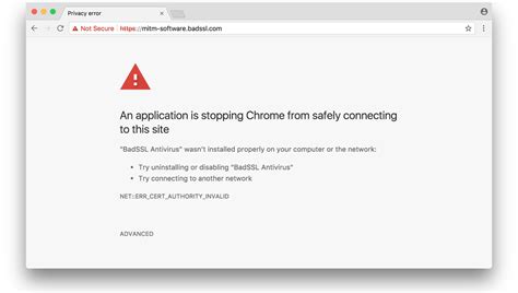 google chrome   warn   software  performs mitm attacks