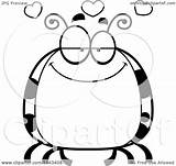 Chubby Infatuated Ladybug Cartoon Outlined sketch template