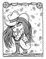 Pages Coloring Cowgirl Western Adult Digital Etsy Digi Stamps Printable Book Girls Stamping Cardmaking Girl Cowgirls Indians Mermaid Sexy Sold sketch template