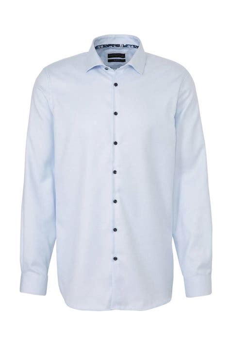 ca westbury slim fit overhemd met   print lichtblauw wehkamp