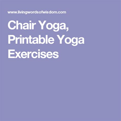 Chair Yoga Printable Yoga Exercises Chair Yoga Chair