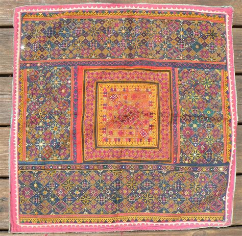 excellent old indian embroidered textile from the thar
