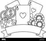 Poker Gambling Dice sketch template
