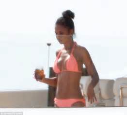 p diddy parties with bikini clad kim porter on 72m yacht in st barts daily mail online