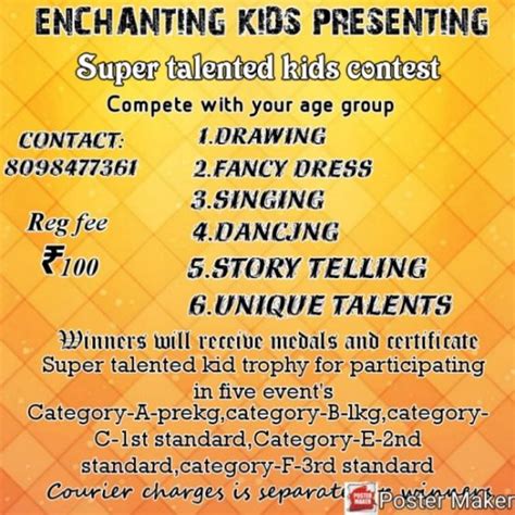 enchanting kids super talented kids contest kids contests