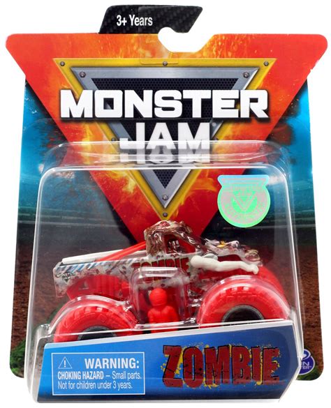 monster jam zombie  diecast car red spin master toywiz