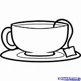 Cup Saucer Teapot Teacup Simple Clipartmag Dragoart sketch template