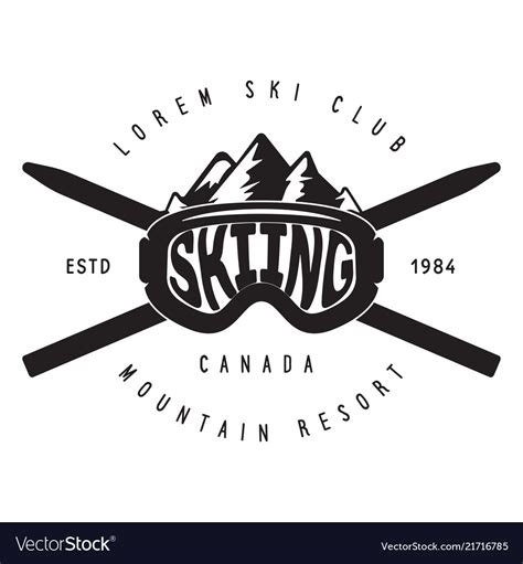vintage ski  winter sports logo badge emblem vector image
