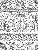 Folk Coloring Pages Color Mexican Pattern Books Adults Add Illustrations Just Amazon Adult Printable Sheets Original Customize Hang Book Embroidery sketch template