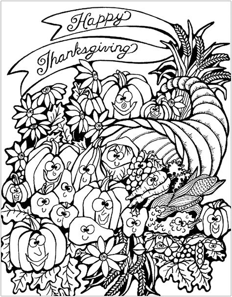 thanksgiving  kids coloring pages select   printable