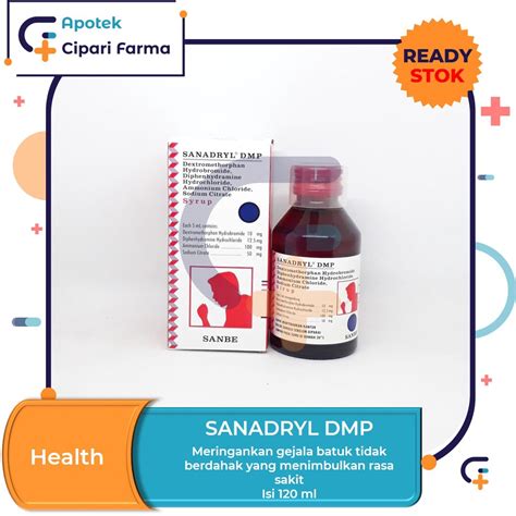 Jual Sanadryl Dmp Sirup Obat Batuk Tidak Berdahak Isi 120ml Shopee