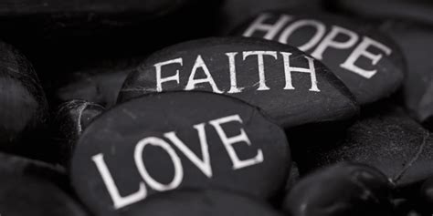 power   faith hope  love  stone table