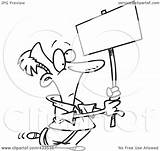 Advertising Blank Coloring Illustration Cartoon Line Man Sign Royalty Clipart Rf Toonaday Ron Leishman Regarding Notes sketch template