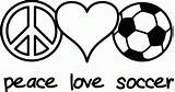 Soccer Coloring Peace Pages Printable Sports Print Wall Girls Field Cool Girl Vinyl Decal Sticker Decor Coloringpage Creative 22x6 Library sketch template