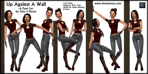 Up Against A Wall Pose Set By Samantha Gump At Sims 4 Nexus Sims 4