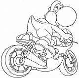 Mario Kart Yoshi Coloring Pages Getdrawings Characters sketch template