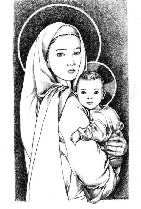 pin  mother mary art