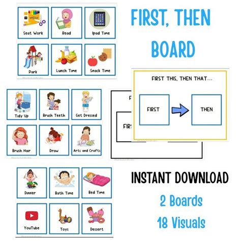board  cards   board visual aid schedule etsy visual