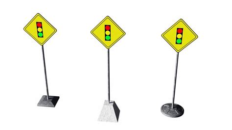 3d model traffic signs part 4 vr ar low poly cgtrader