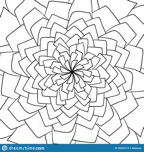 geometric abstract coloring book page hand drawn doodle mandala
