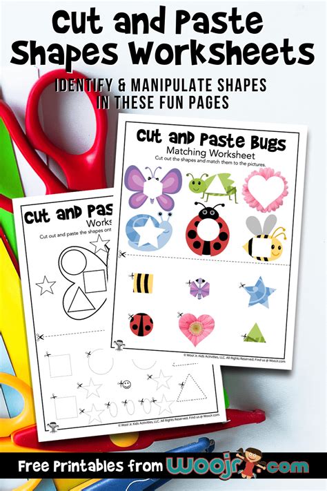 shape cut  paste worksheets cut  paste activity worksheets