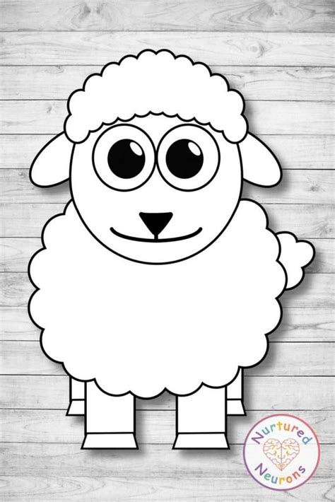 lamb template printable web   kids   bored  making