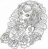 Coloriage Catrina Skull Mandala Mandalas sketch template