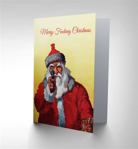 Card Merry Christmas Xmas Adult Theme Angry Santa Fun T Cp2468