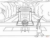 Coloring Tomb Unknown Soldier Pages Drawing Dot Paper Memorial sketch template