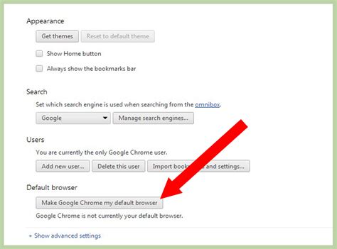 set google chrome   default browser  steps