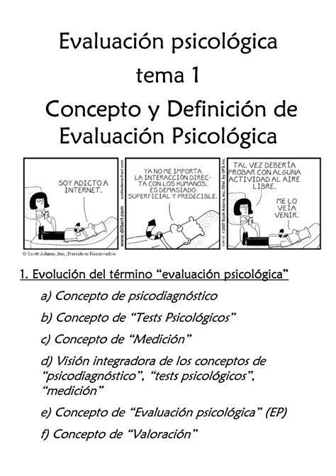 Evaluación Psicologica Tema 1 Apuntes De Psicología Docsity Mobile