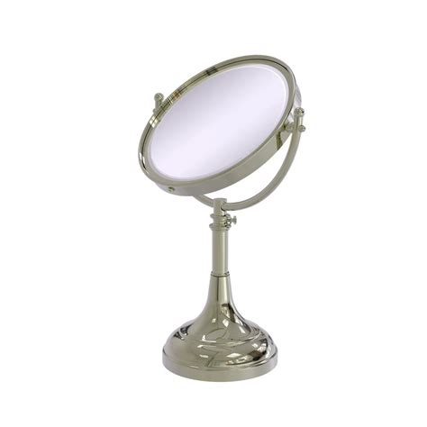 allied brass height adjustable   vanity top makeup mirror  magnification  polished