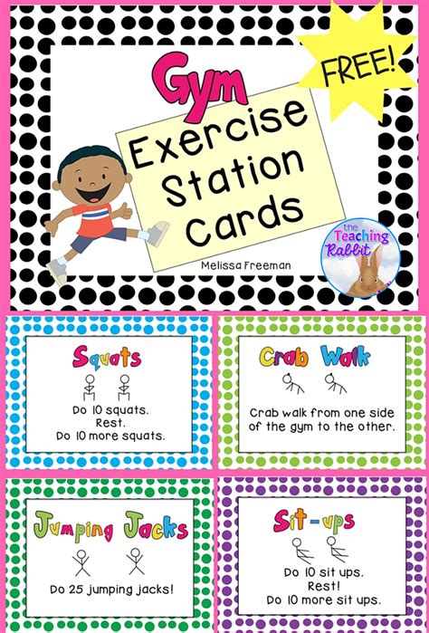 printable exercise cards  preschoolers printable templates