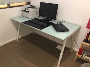 ikea galant glass top desk adjustable office study desks gumtree