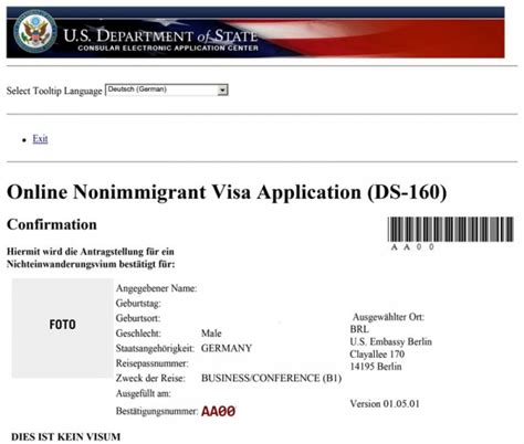 ds 160 form online nonimmigrant visa application