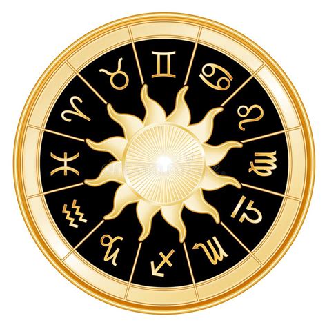 sun signs   zodiac black background stock vector illustration