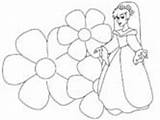 Thumbelina Coloring Pages Flower Garden Ws sketch template