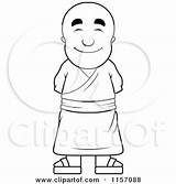 Monk Clipart Coloring Buddhist Pleasant Cartoon Monks Thoman Cory Vector Outlined Royalty 2021 59kb 470px sketch template