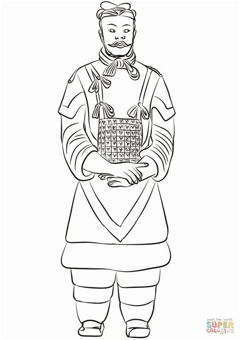 military coloring sheets  preschoolers fresh terracotta army general