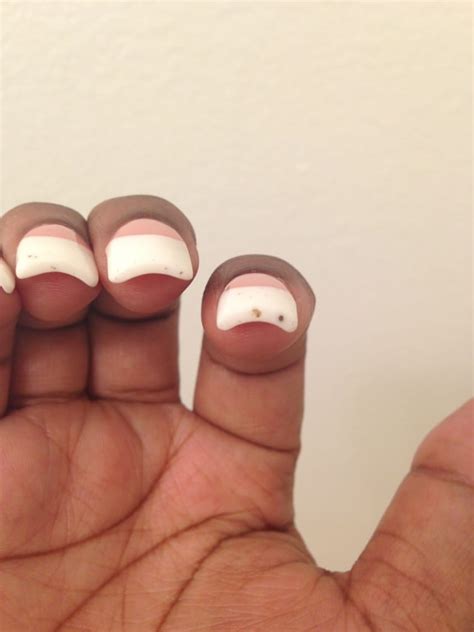 worst manicure  air pockets   acrylic catches dirt