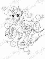 Hippocampus Mythical sketch template