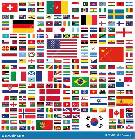 national flags   world stock vector illustration  detailed celebrate