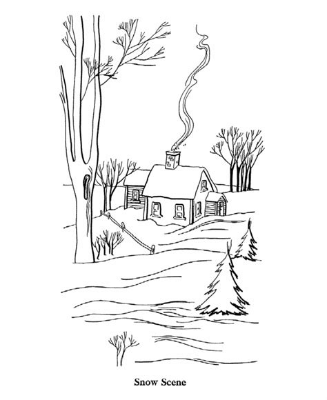 winter scene coloring pages coloring home