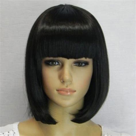 Short Black Bob Wig With Bangs