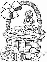 Easter Basket Coloring Pages Cute Kids sketch template