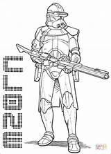 Coloring Pages Cody Commander Clone Wars Star sketch template